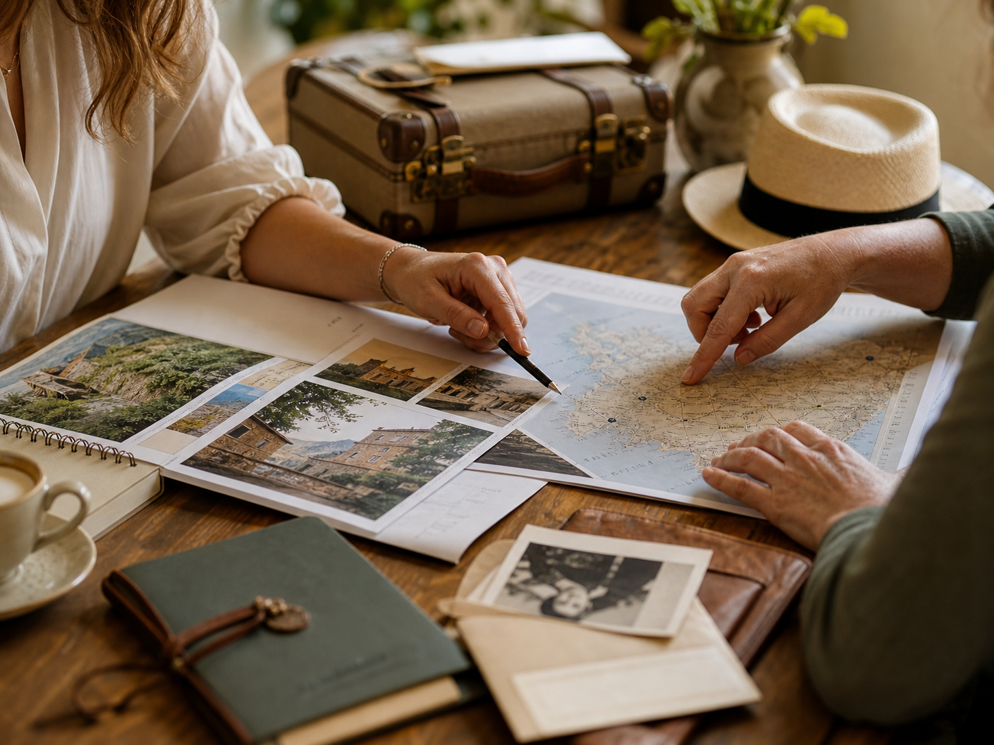 Planificación de un itinerario personalizado sobre una mesa